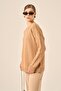 Women's Comfortable Cut Hair Knit Sweater Biscuit 20882 - 2