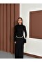 Women's Black Belt Detailed Long Dress - 7