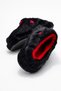 Women's Open Back Heart-Shaped Furry House Slippers; Black - 4