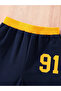 Girl's 91 Printed Navy Blue-Yellow Boat Neck Sweatshirt Tracksuit Bottom Top Set - 4