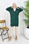 Collar Detailed Long Mercerized Cardigan N3260 Emerald Green
