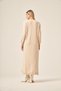 Women's Pocket Detailed Long Dress Beige 20889 - 6