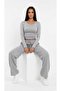 gray women's baggy plus size sportswear quality loose fit stretchy comfortable fabric sweatpants237 - 5