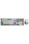 Everest Km-78 Rena Cream/Grey/Brown Wireless 2.4 + Bt Rgb Illuminated Silent Q Water Splash Proof Keyboard + Mouse Se Pkc42