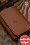 Real Leather Wallet Card Holder Handmade Genuine Premium Leather Italian Stitching Compact Wallet with 5 Card Slots - 5