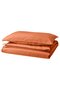 ÄNGSLILJA Duvet cover and pillowcase, red-brown, 150 x 200/50 x 80 cm