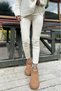 Women's Ecru Leggings Trousers, Elasticated at the Back Waist, Stretchy 3665286 - 4