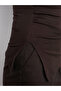 32198 Boat Neck Gathered Top-Dark Brown - 5