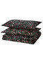 BRUDKRUSBÄR Duvet cover and 2 pillowcases, black multicolour/floral pattern, 240 x 220/50 x 80 cm