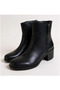 Genuine Leather Double Zipper Easy-To-Wear Thick Heeled Boots - 2