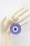 Handmade Flat Glass Evil Eye Beaded Purple Glass Evil Eye Keychain, Gift Bag Ornament - 3