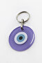 Handmade Flat Glass Evil Eye Beaded Purple Glass Evil Eye Keychain, Gift Bag Ornament - 5