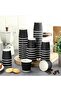 100-Pack 4 oz Black Ripple Espresso Cups – Heavy Duty Disposable Paper Coffee Cups – Leak-Proof, - 4