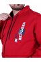 سترة كبيرة الحجم بغطاء للرأس وسحاب 3ip Sweat In Between 25717 أحمر - 4