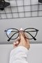 Cat Eye 55 Ekartman Metal Transparent Women Men Unisex Blue Light Protection Screen Glasses Eyewear - 7