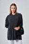 Women's Comfortable Fit Pleated Detailed Tunic Black 31180 - 4