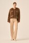 Women's Fur Textured Short Coat Brown 31241 - 6
