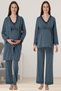 Women's Anthracite Lace Special Design Cotton Combed Cotton Maternity Pajamas Set 3-Piece Set - 3