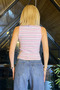 Women's Half Turtleneck High Neck Zero Sleeve Cotton Soft Textured Patterned Body Blouse - 5
