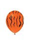 Tiger Striped Patterned Orange Balloon 20 Pieces