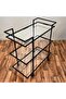 FFD Metal Serving Trolley Stylish Bar Cart & Kitchen Storage Organizer with 3 Clear Glass 80x40x90cm