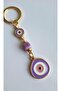 Gift Large Evil Eye Beaded Purple Keychain 10 cm - Piece Price - 3