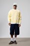 Crew Neck Pocket Detailed Oversize Sweatshirt Yellow - 2