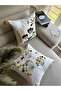 غطاء وسادة مطرز من القماش الكريمي من E-Bizz Home قطعتين - 5