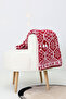 Liva Knitted Christmas Tv Blanket 130X170 – Red and White Deer and Snowflake Patterned - 2