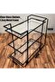 FFD Metal Serving Trolley Stylish Bar Cart & Kitchen Storage Organizer with 3 Clear Glass 80x40x90cm - 2
