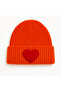 Orange Children and Teenagers Beret Red Heart Punch Pattern Luxury Wool Hat Christmas Gift - 2