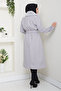 Women's Fur Detailed Belted Lined Cashmere Coat - 6