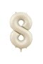 Cream Color Number Foil Balloons 76 cm - 8