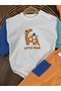 Colorful Sleeve Dinosaur Figure Hat Seasonal Baby Boy Suit with Snap Fasteners at the Bottom - 4