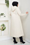 Women's Chain Detailed Hooded Quilted Coat - 4