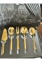 Gold 5 Piece Gravy Ladle Set Serving Set 18/10 Steel in Its Own Box New Home Gift - 2