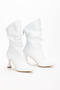 Women's Black Ruffled Different Design Thin Heel Women's Boots