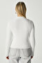Women's Walk Ribbed Soft Bearded Half-Throat White Knitwear Sweater 7052 - 7