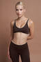 Naia Brown Double Color Seamless Sports Bra