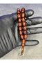 Old Collectible High-End Crimped Amber Prayer Beads - 3