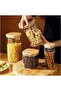 Set of 3 Square Glass Jars with Bamboo Lids, Airtight Storage for Pasta, Snacks (800-1600ML) - 5