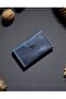 Blue Slim Card Holder 4 Slots Genuine Leather Small Card Holder - 2