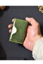 Green Slim Card Holder 4 Slots Genuine Leather Small Card Holder - 5