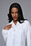 Women's Ecru Jacquard Winter Special Lace Pearl Stone Design Maternity Pajama Set - 3