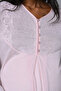 Women's Pink Melange Jacquard Winter Lace Detailed Design Maternity Pajama Set - 4