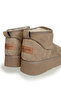 52709 Thick Sole Short Suede Shearling Mink Daily Women's Boots - 4