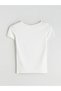 Two Mt Shop Quality Lcw Everyday White Diver Fabric Plain Standard & Regular Short Sleeve Women's T-Shirt - 6