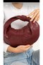 The Moiss Knotted Moon Burgundy Color Botiga Knit Textured Women Clutch Bag - 3