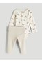Plus-Store New Season Printed Baby Boy Snap Fastener Bodysuit and Leggings 2-Piece Set