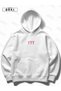 Chance 777 Printed Women's White Oversize Hooded Sweatshirt Hoodie - 2